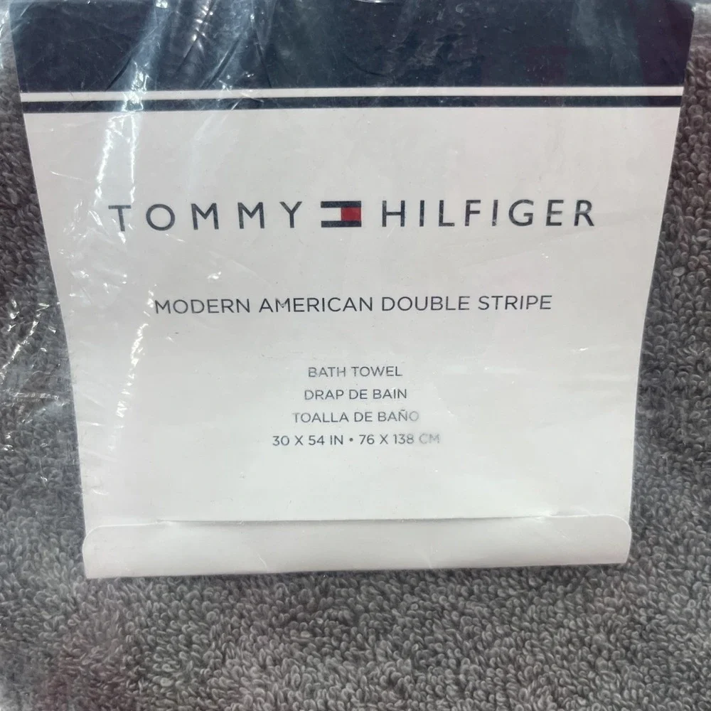 Tommy Hilfiger Modern American Bath Towel, Steel Grey 30